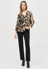 Joseph Ribkoff Leopard Print Cowl Neck Blouse, Brown