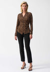 Joseph Ribkoff Leopard Print Wrap Top, Brown