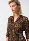 Joseph Ribkoff Leopard Print Wrap Top, Brown