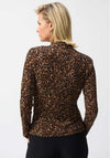 Joseph Ribkoff Leopard Print Wrap Top, Brown