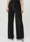 Joseph Ribkoff Velvet Ribbed Wide Leg Trousers, Black