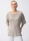 Joseph Ribkoff Sequin Crochet Pullover, Champagne