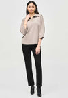 Joseph Ribkoff Oversized Zip Neck Jumper, Taupe