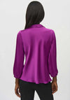 Joseph Ribkoff Satin Tie Detail Top, Purple