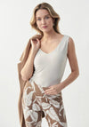 Joseph Ribkoff V Neck Sleeveless Cami, Beige