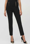 Joseph Ribkoff Button Detail Slim Leg Trousers, Black