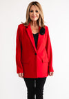 Joseph Ribkoff Flower Brooch Blazer, Red