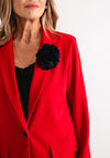 Joseph Ribkoff Flower Brooch Blazer, Red