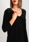 Joseph Ribkoff Embellished V Neck Top, Black