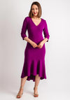 Joseph Ribkoff V Neck Fishtail Midi Dress, Empress Purple