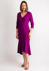 Joseph Ribkoff V Neck Fishtail Midi Dress, Empress Purple