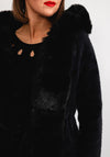 Joseph Ribkoff Faux Fur Hooded Coat, Black