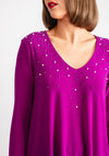 Joseph Ribkoff Embellished V Neck Top, Empress