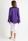 Joseph Ribkoff Zip Neckline Satin Top, Purple