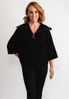 Joseph Ribkoff Oversized Dolman Half Zip Jumper, Black