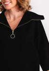 Joseph Ribkoff Oversized Dolman Half Zip Jumper, Black