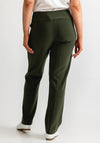 Joseph Ribkoff Buckle Detail Straight Leg Trousers, Iguana