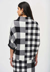 Joseph Ribkoff Gingham High Neck Top, Black & Vanilla