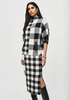 Joseph Ribkoff Gingham High Neck Top, Black & Vanilla