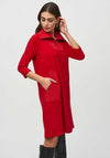 Joseph Ribkoff Half Zip Jersey Dress, Lipstick Red