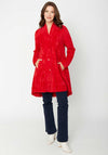 Joseph Ribkoff Faux Fur Long Jacket, Lipstick Red