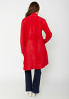 Joseph Ribkoff Faux Fur Long Jacket, Lipstick Red