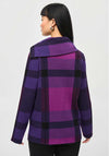 Joseph Ribkoff Check Zip Neck Jumper, Purple