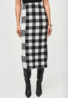 Joseph Ribkoff Plaid Jacquard Knit Midi Skirt, Black