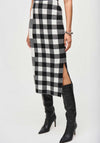 Joseph Ribkoff Plaid Jacquard Knit Midi Skirt, Black