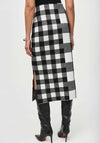 Joseph Ribkoff Plaid Jacquard Knit Midi Skirt, Black