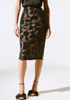 Joseph Ribkoff Sequin Floral Midi Skirt, Black