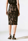 Joseph Ribkoff Sequin Floral Midi Skirt, Black