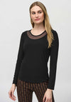 Joseph Ribkoff Mesh Neck Jersey Top, Black