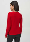 Joseph Ribkoff Mesh Neck Jersey Top, Red