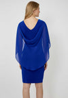 Joseph Ribkoff Chiffon Cape Bodycon Dress, Blue