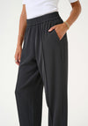 Kaffe Cropped Casual Trousers, Black