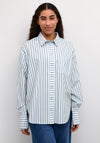 Kaffe Striped Long Sleeve Shirt, Blue