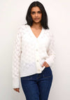 Kaffe Malene V Neck Cardigan, White Chalk