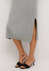 Kaffe Lola Ribbed Midi Dress, Grey