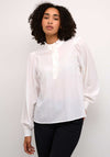 Kaffe Dorit Ruffle Neck Blouse, White