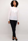 Kaffe Dorit Ruffle Neck Blouse, White