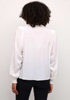 Kaffe Dorit Ruffle Neck Blouse, White