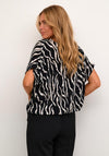 KAFFE Kaamber Zebra Print Top, Black