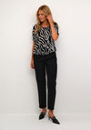 KAFFE Kaamber Zebra Print Top, Black