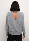 Kaffe Malene Open Back Knit Jumper, Grey Melange