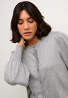 Kaffe Lizza Balloon Sleeve Cardigan, Light Grey Melange