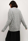 Kaffe Malene V Neck Cardigan, Grey Melange