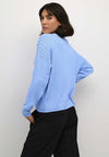 Kaffe Lola V Neck Knitted Sweater, Vista Blue