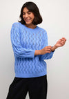 Kaffe Lena Wide Knit Jumper, Vista Blue