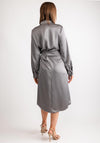 Kaffe Lotte Side Tie Midi Shirt Dress, Steeple Grey